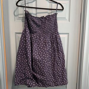 Vineyard Vines size L smocked  Navy Strapless Sundress with Tiny anchor  Print